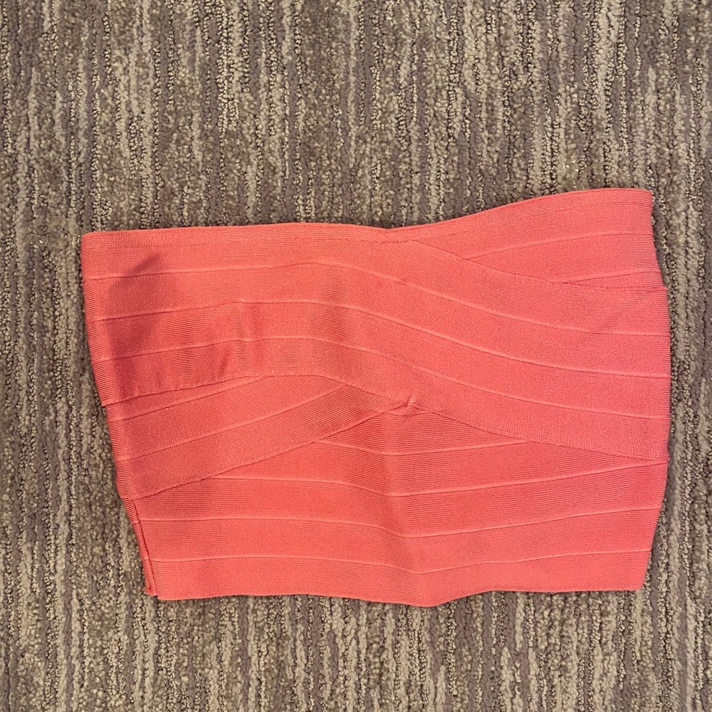 Pink Strapless Bandage Top